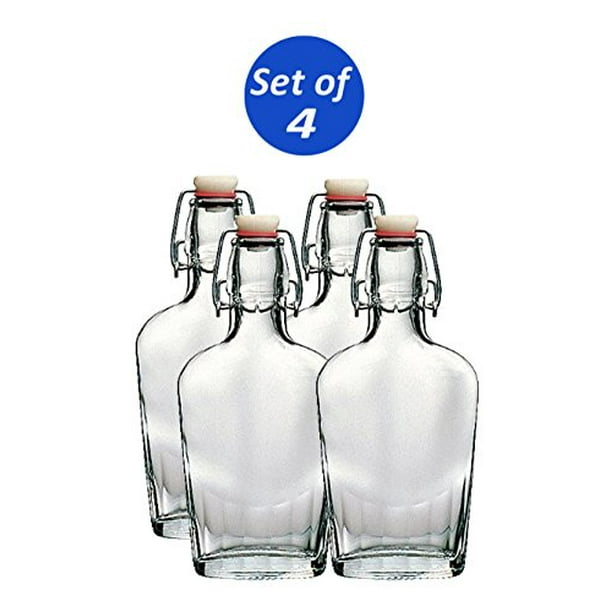 Details about / Bormioli Rocco Fiaschetta Glass 17 Ounce Pocket Flask Set of 4